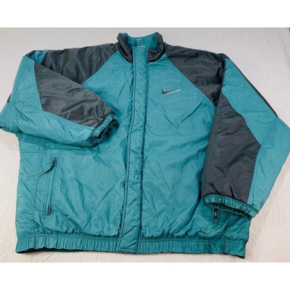 Vintage Nike Coat Jacket Mens‎ X Large Big Swoosh Shadow Quilted